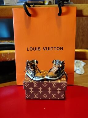 Louis Vuitton Mini Monogram High-Top Sneaker Charm in Brown and Gold-Tone